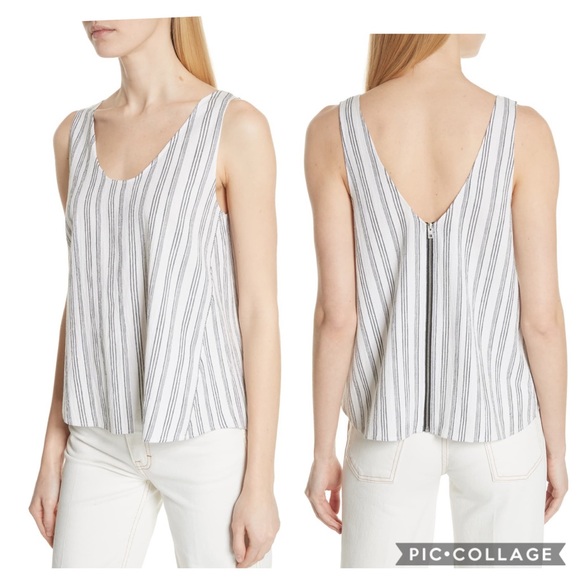 rag & bone Tops - Rag & Bone ‘Valley’ Striped Poplin Tank | M